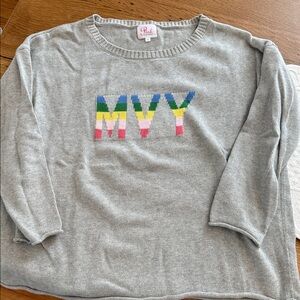 Pink Women's Gray Sweater with MVY Design